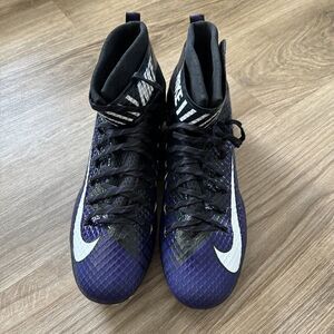 Men’s Nike Lunarbeast Purple and Black Molded Football Cleats Size 15